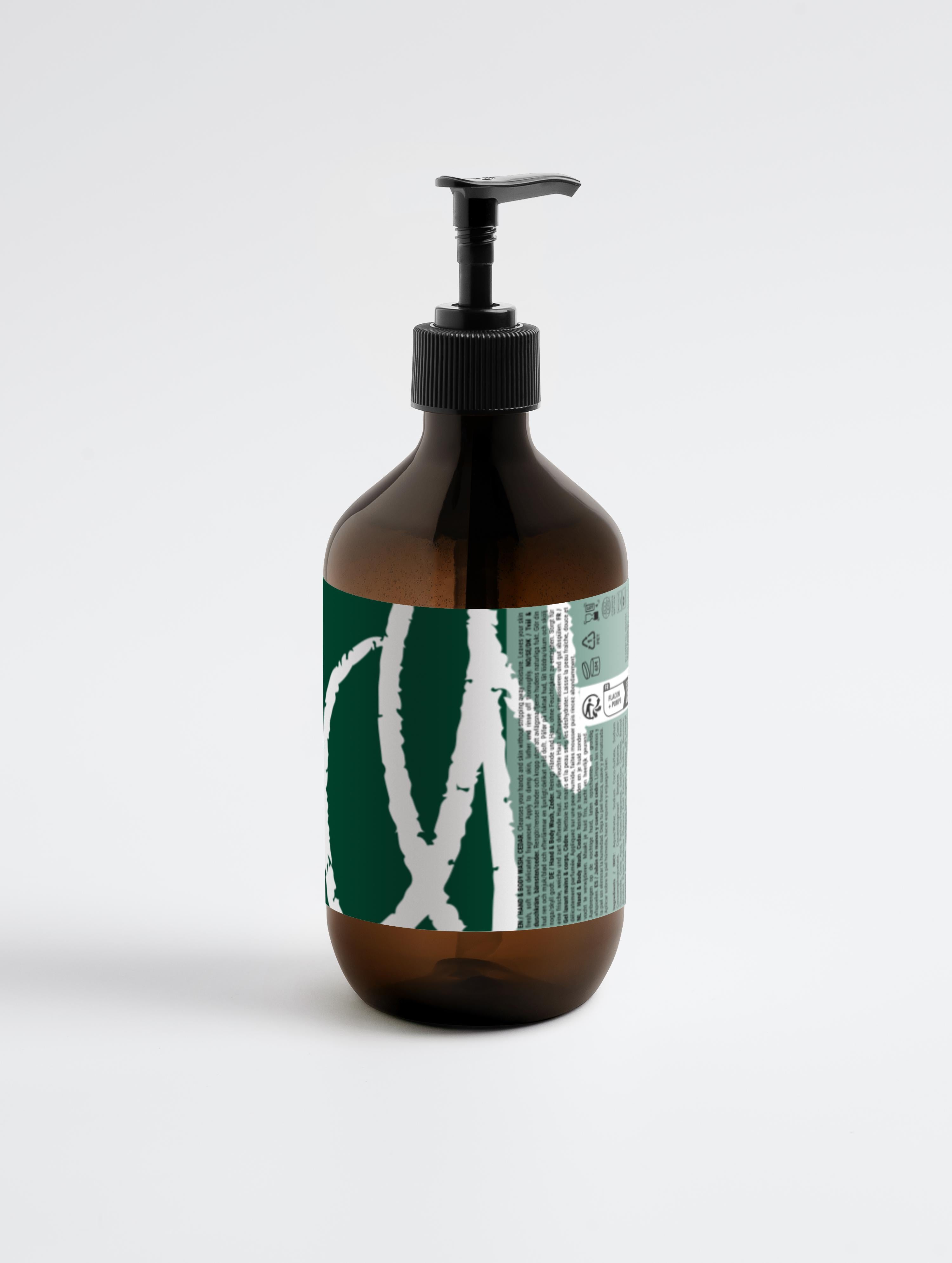 Hand & Body Wash, Peppermint & Dark Cedar